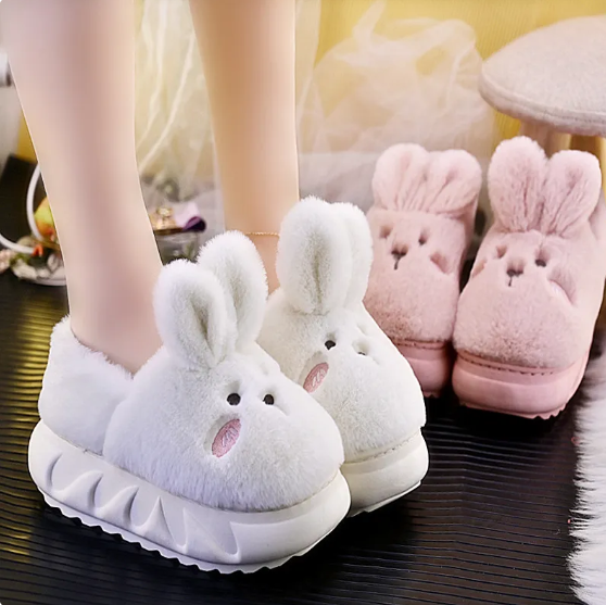 Bunny Plush Cotton Slippers