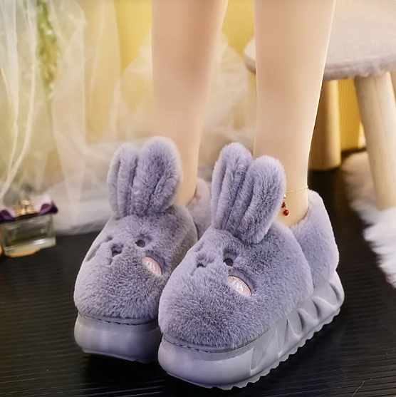 Bunny Plush Cotton Slippers