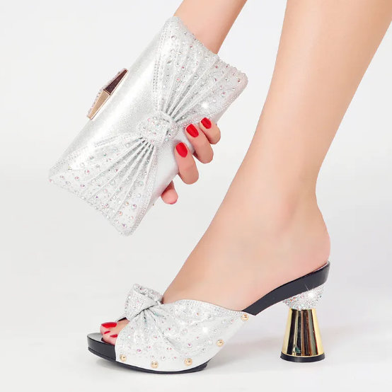 Sparkly Slippers + Purse Set